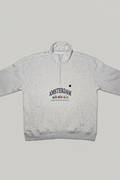 Felpa relaxed fit con mezza zip e stampa Amsterdam