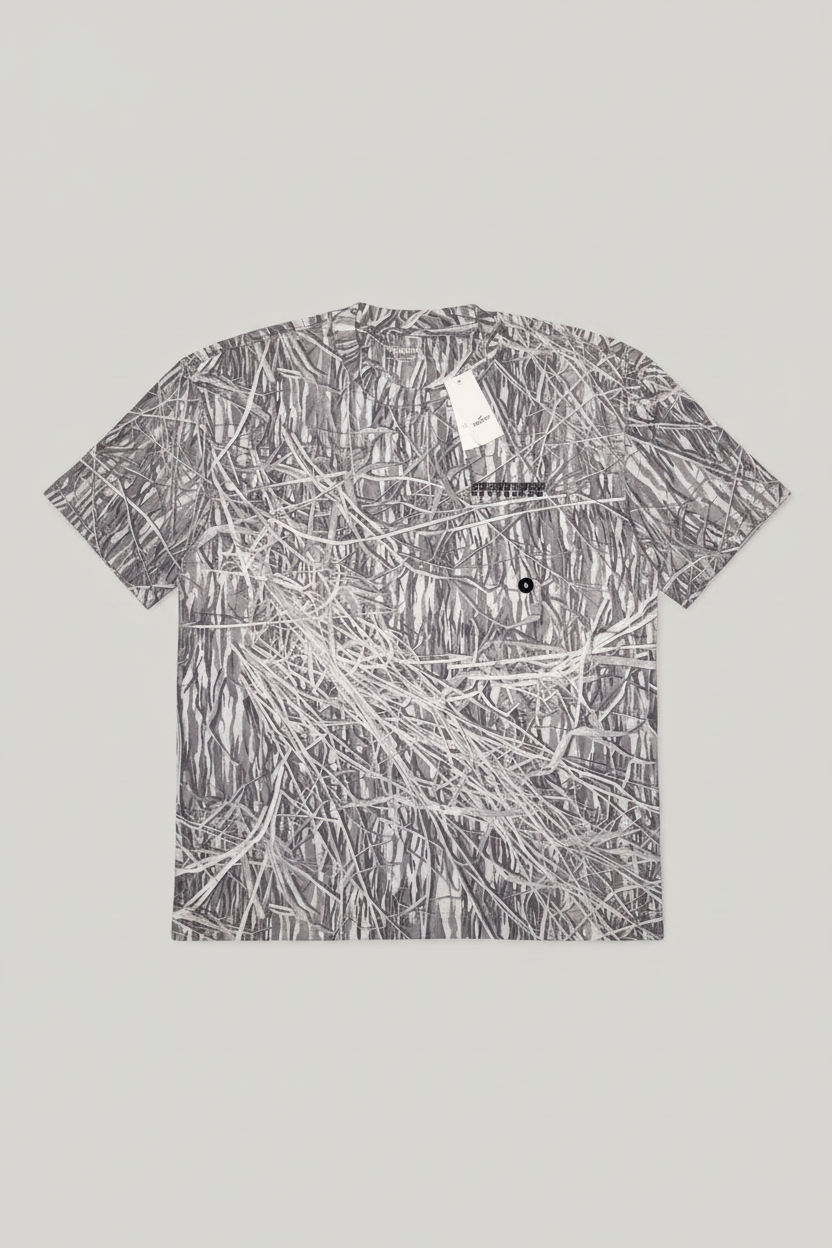 T-shirt girocollo in tessuto pesante con logo e taglio boxy
