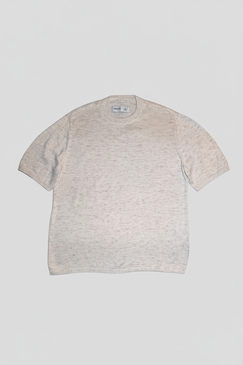 T-shirt in maglia boxy girocollo