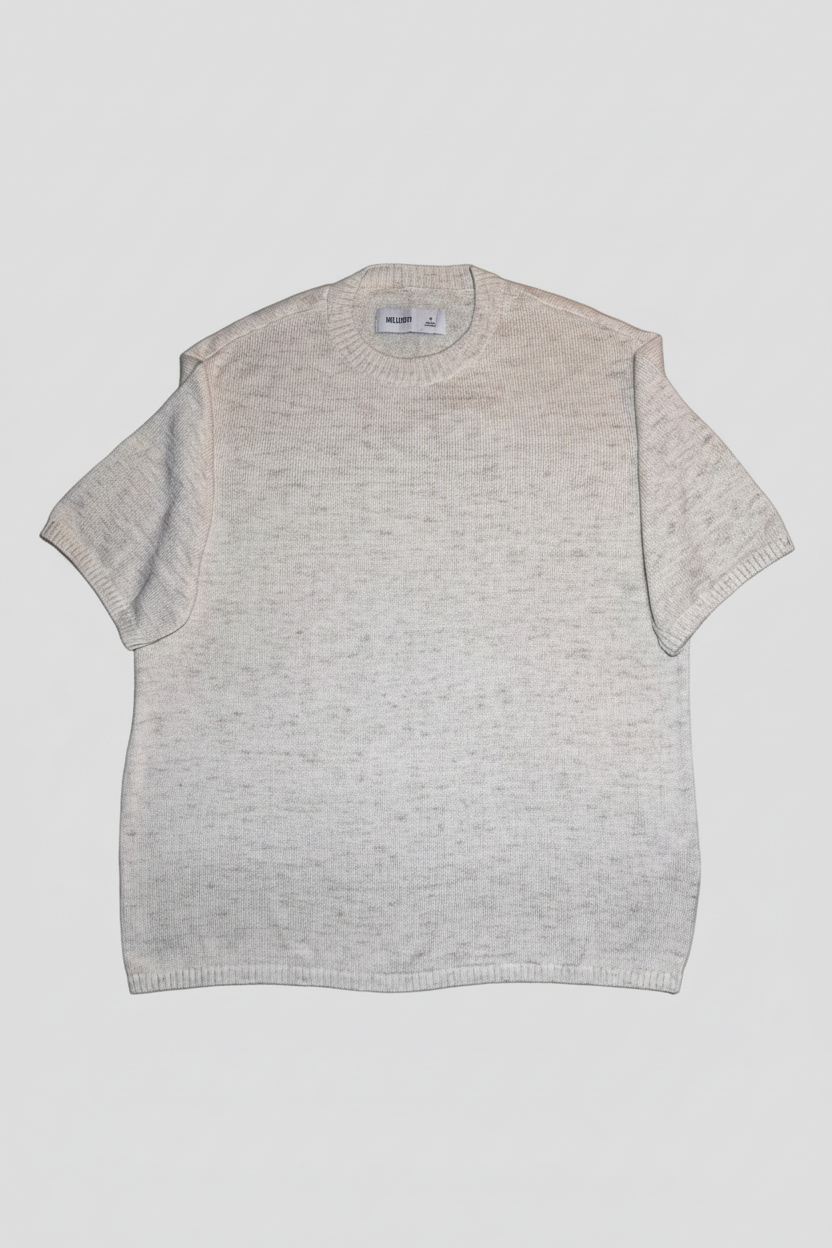 T-shirt in maglia boxy girocollo