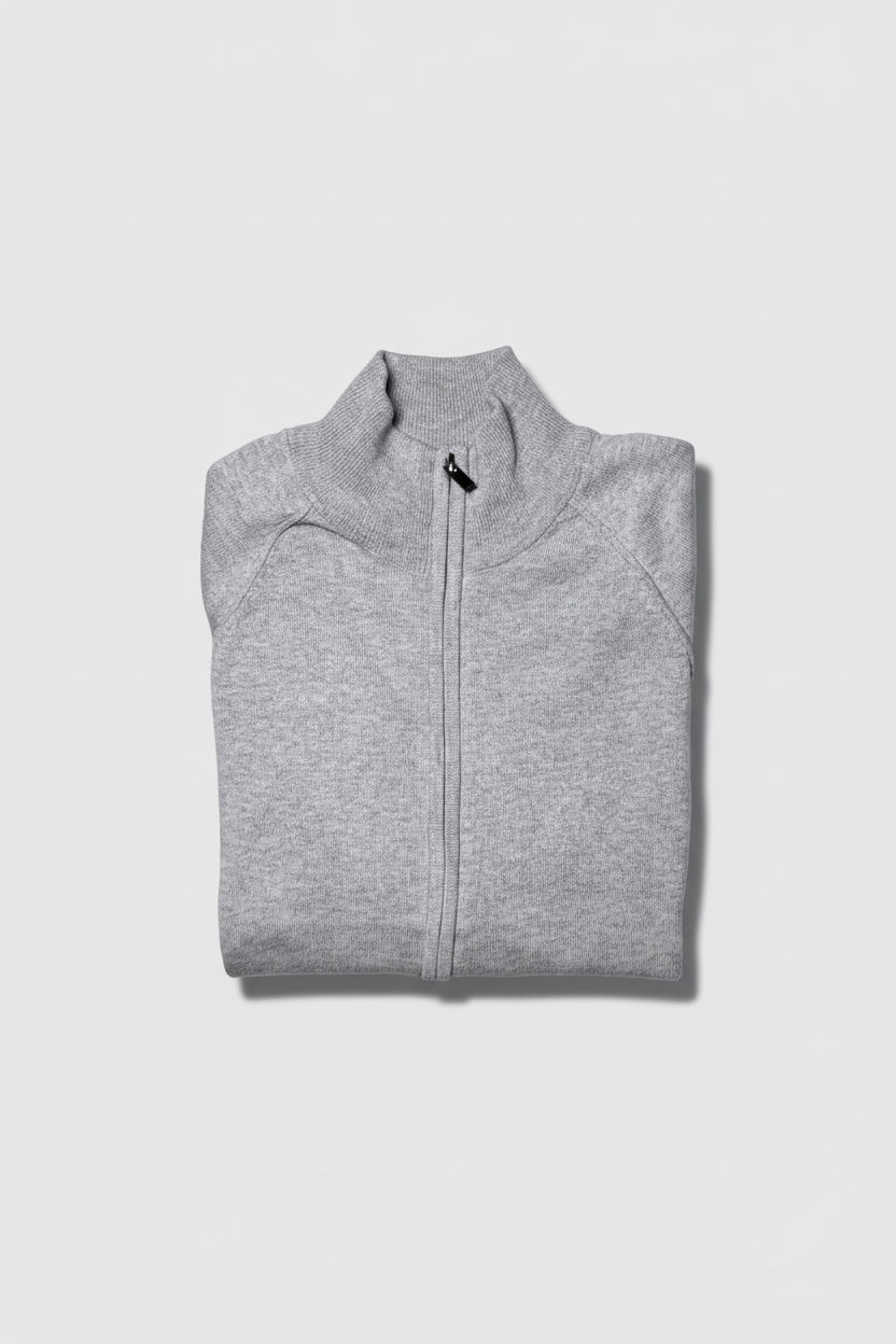 Maglione grigio zip fronte