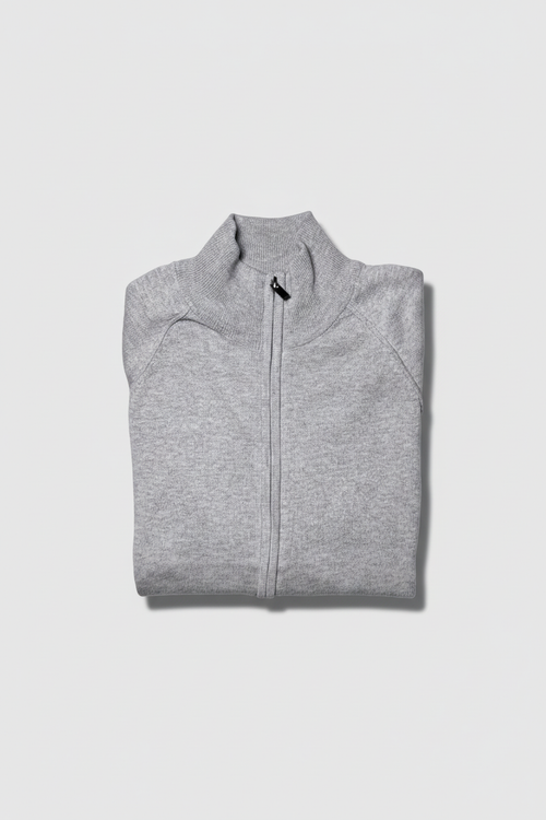 Maglione grigio zip fronte