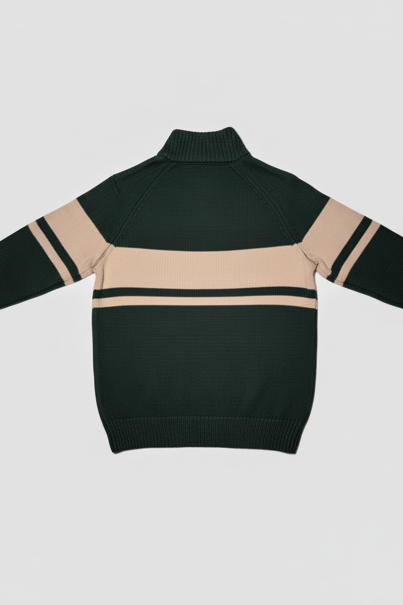 Maglione verde beige retro