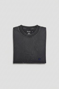 T-Shirt Pesante Girocollo Squadrata in Cotone nera