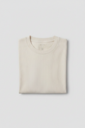 T-shirt in maglia boxy girocollo crema