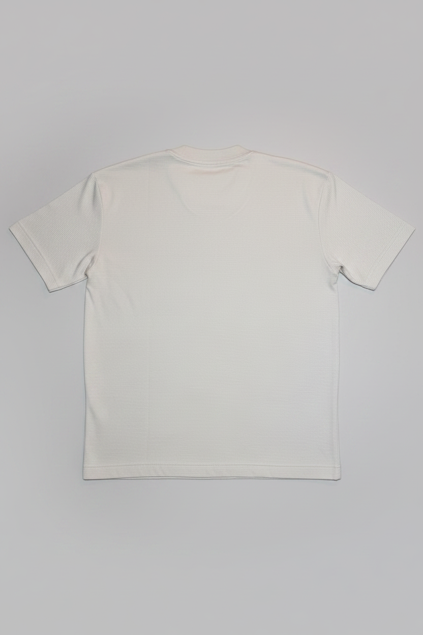 T-shirt in maglia boxy girocollo crema