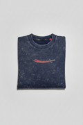Downshoulder Acid Wash Tee (Arabic Fighter) Blue