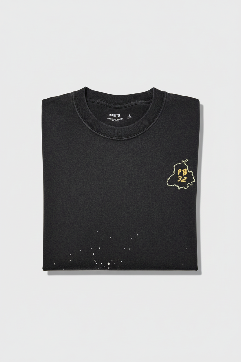 T-shirt nera PB32 fronte
