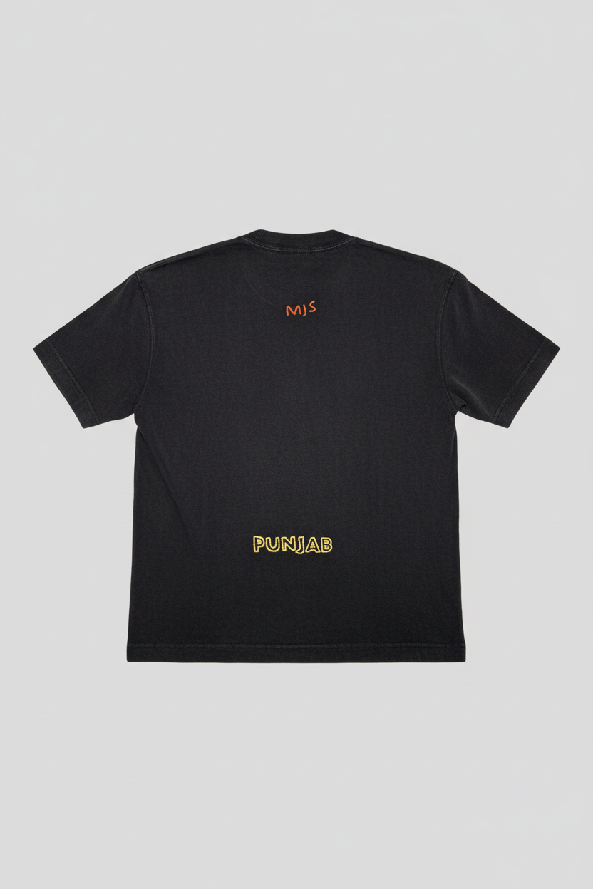 T-shirt nera Punjab retro
