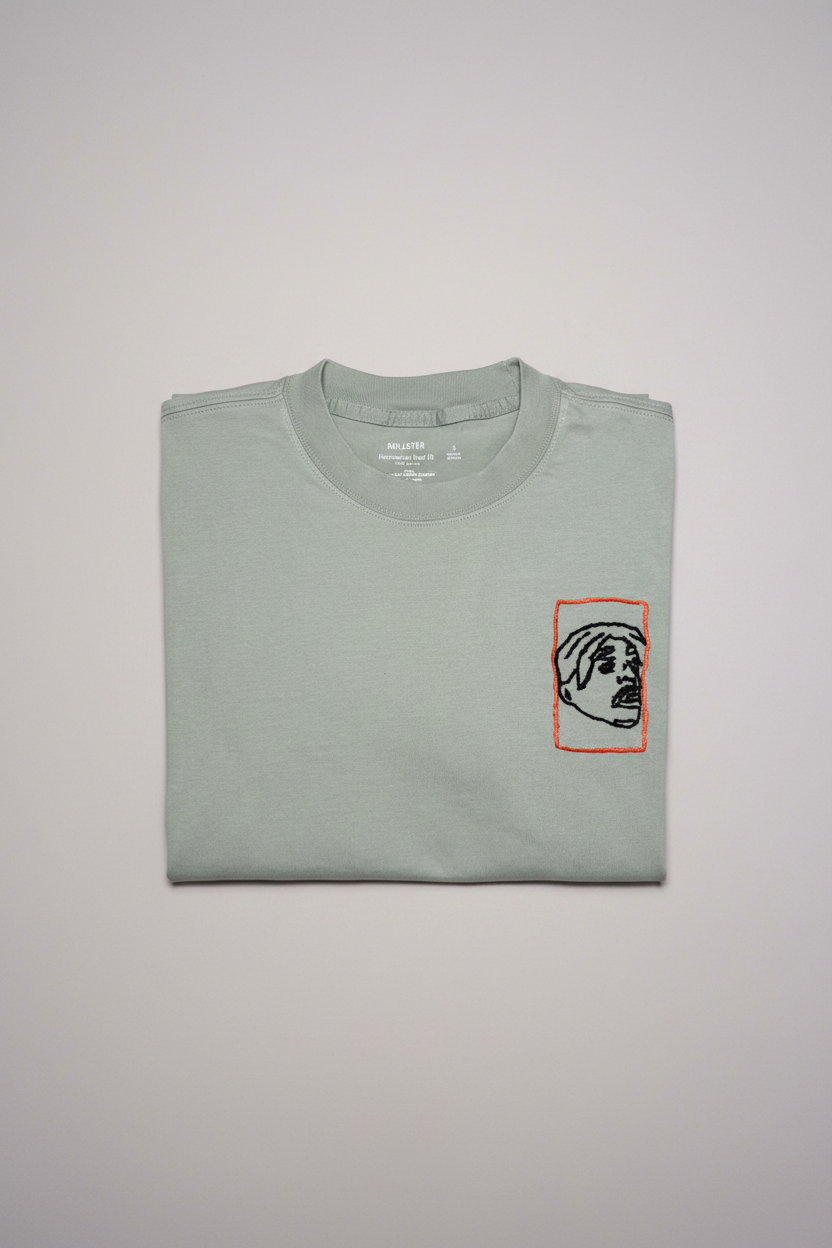 T-shirt slavata Boxy in Tessuto Pesante 2pac